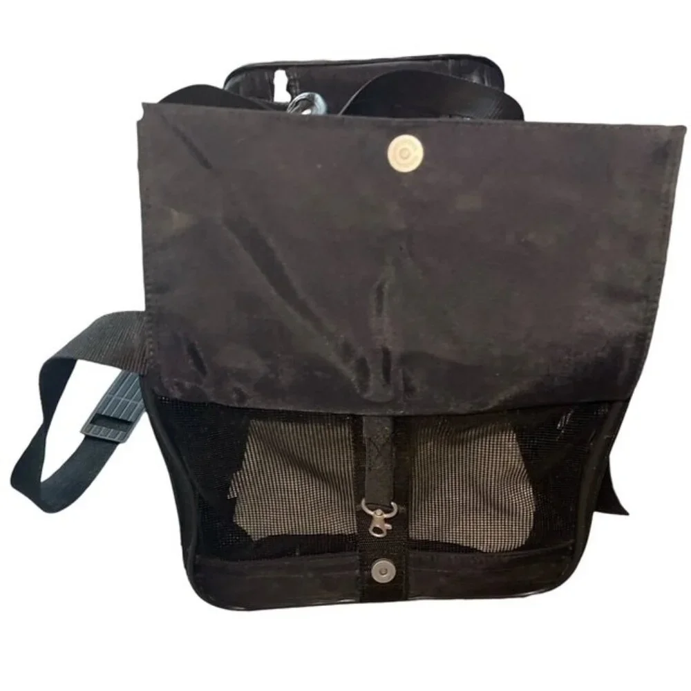 Sherpa Black Travel Pet Carrier Bag 18x12x12 Shoulder Strap Handles Dog Cat